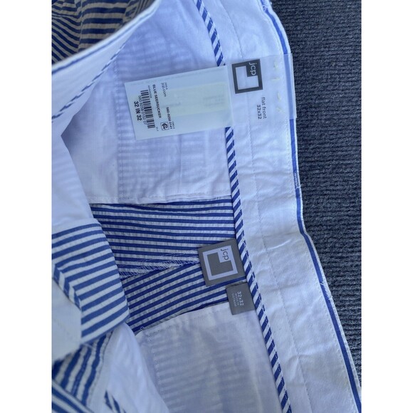 JCP JC Penney Seersucker Pants Blue White Stripe Beach Preppy Summer Mens 32x32 - Picture 3 of 11